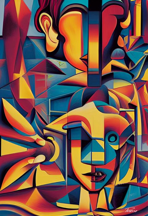 Discordia Abstract 002 Print Grim Picasso Fine Art Gallery Paintings And Prints Abstract