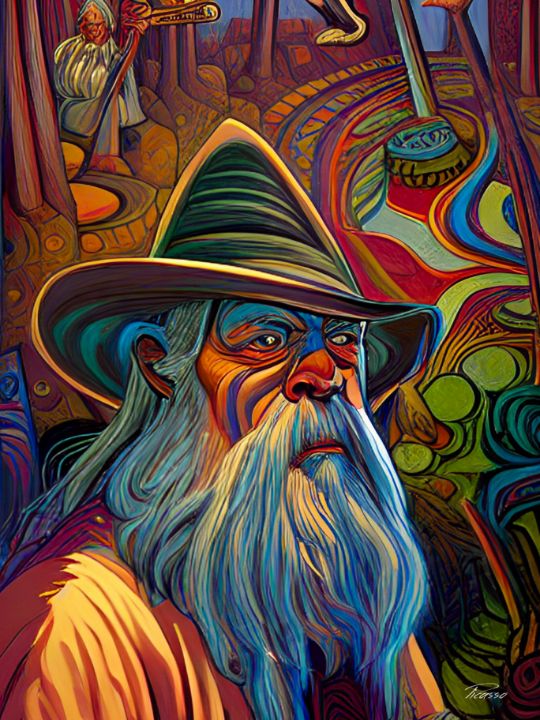 The Greatest Wizard Print Grim Picasso Fine Art Gallery Paintings And Prints Fantasy