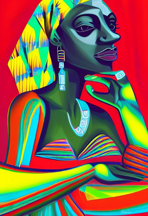 African Girl Abstract 001 Print Grim Picasso Fine Art Gallery Paintings And Prints Ethnic