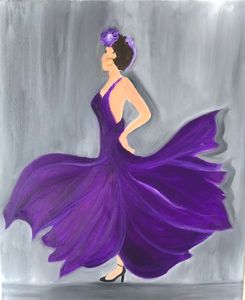 Senorita Violetta - Janet C Aguilar - Paintings & Prints, People & Figures,  Dance - ArtPal