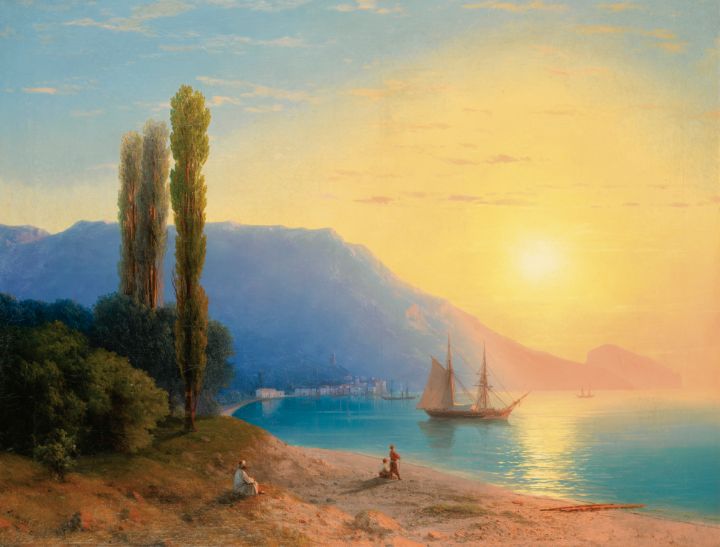 Sunset over Yalta - Artisania - Paintings & Prints, Landscapes & Nature,  Beach & Ocean, Harbors & Ports - ArtPal