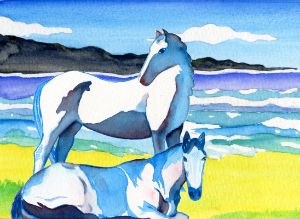 Blue Horses on the Mediterranean