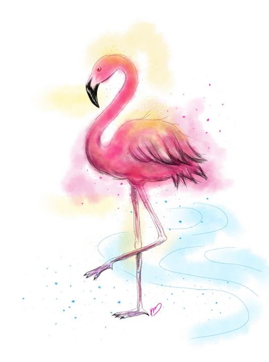 Pink flamingo - KM.artVybez