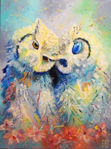 OWL Paintings Abstract bird art
