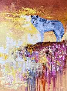ILLUSIVE -wolf original painting art