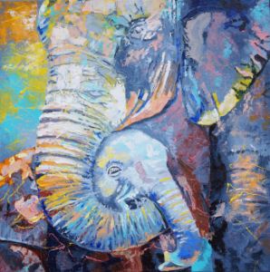 ELEPHANT painting animal art