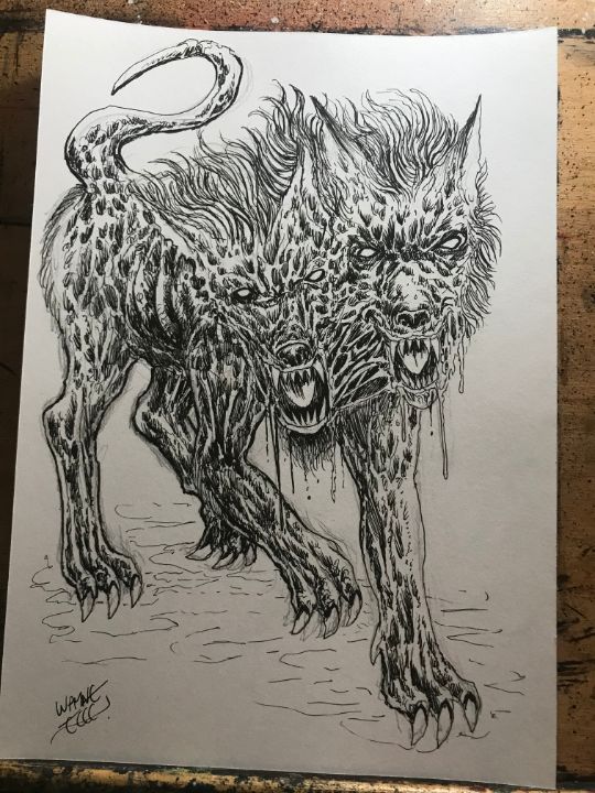 devil wolf drawings