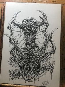 Demonic Death Metal Ink Sketch