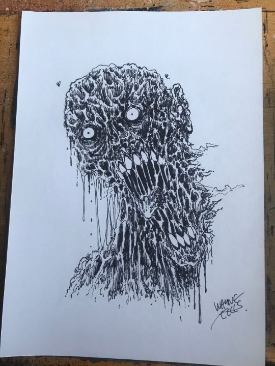 zombie face sketch