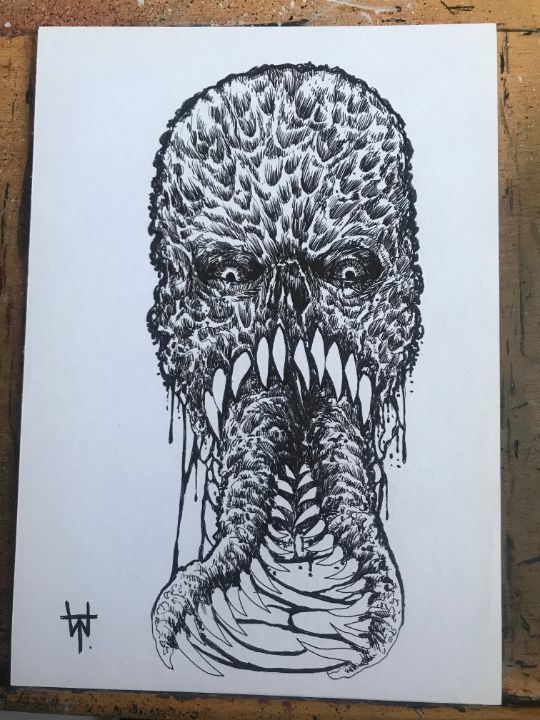 prompthunt: surrealism grunge cartoon portrait sketch of Alien from Giger,  by michael karcz, loony toons style, freddy krueger style, horror theme,  detailed, elegant, intricate
