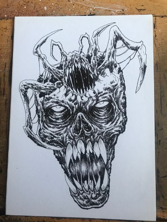 demonic skull drawings