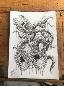 Demon Creature Spawn Ink Sketch