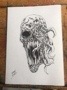 Demon Tentacle Ink Sketch