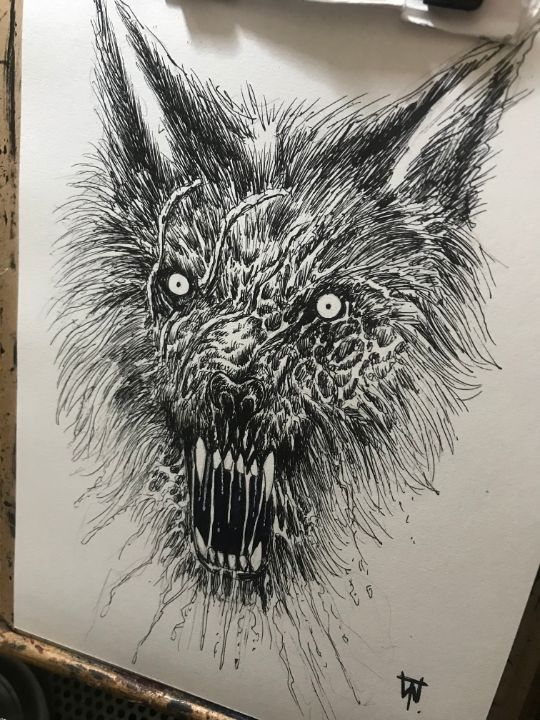 zombie wolf lineart