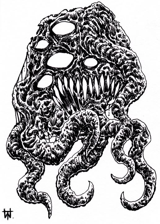 Creature Of Cthulhu - Original Horror Art By Wayne Tully - Drawings ...