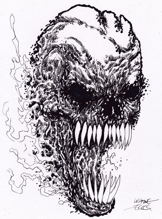 demonic skull drawings