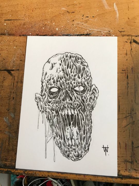 zombie face sketch