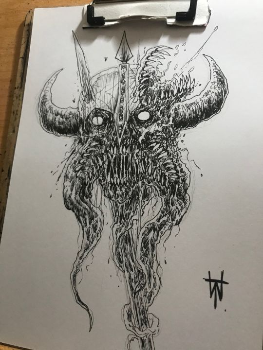 Dead Flesh Undead Art - Original Horror Art By Wayne Tully