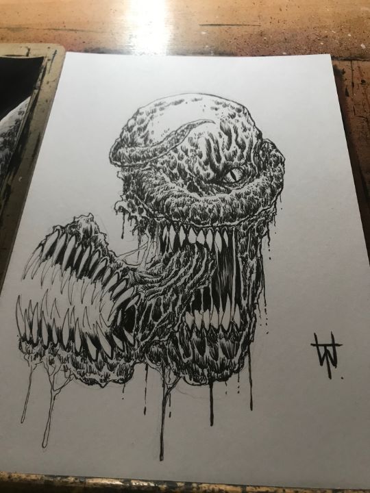 Dark Demon Infested Head Art - Original Horror Art By Wayne Tully