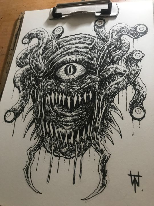 Dungeons And Dragons Beholder Art Original Horror Art By Wayne Tully