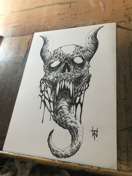 Axe Ghoul, original pen and online ink illustration