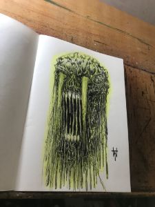 Melting Radioactive Skull Sketch