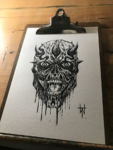 Darth Maul Zombie Head Sketch