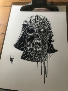 Darth Vader Zombie Skull Drawing
