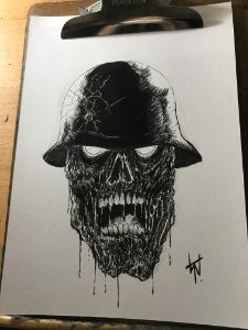 Call Of Duty Nazi Zombie Head Sketch