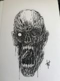 Zombie Face Ink Sketch