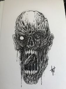One Eyed Zombie Face Art