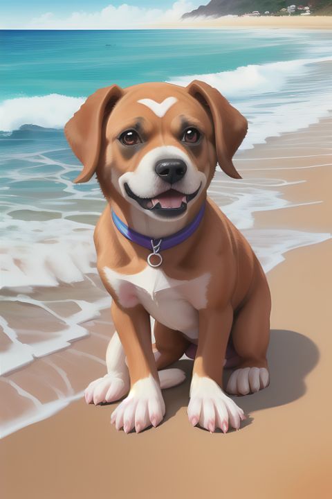 Dog best sale beach art