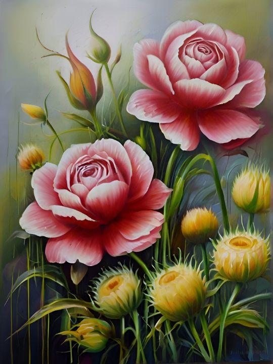 Beautiful Roses Designs Most beautiful rose design - Fine art - Paintings & Prints, Flowers ...