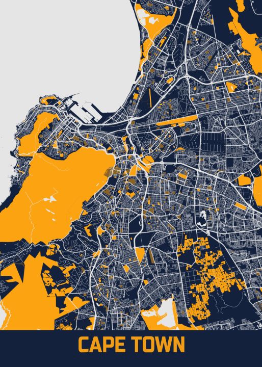 Cape Town South Africa Bluefresh C Tien Stencil Digital Art & AI, Landscapes & Nature