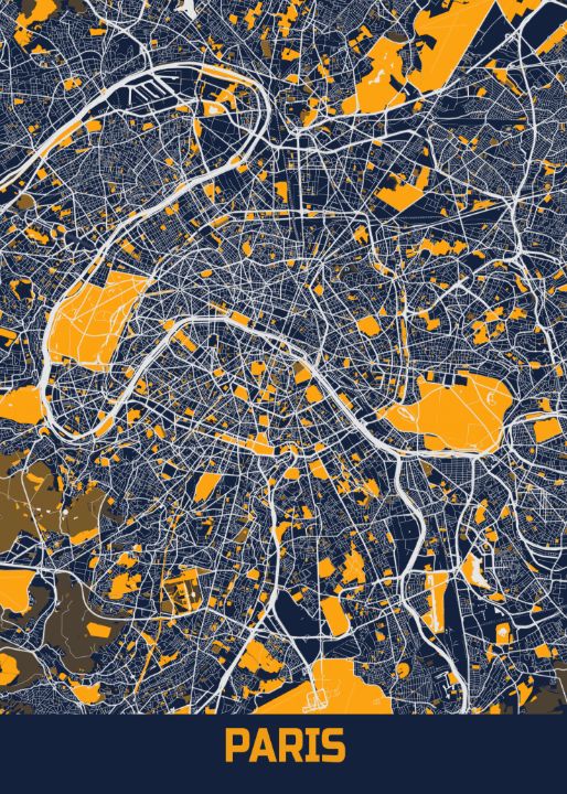 Paris - France Bluefresh City Map - Tien Stencil - Digital Art & AI ...