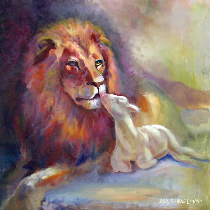 Lion of Judah Lamb of God - Judy Downs - Paintings & Prints, Animals ...