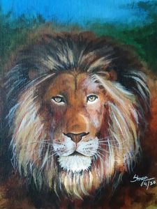 THE LION Acrylic Painting on Canvas