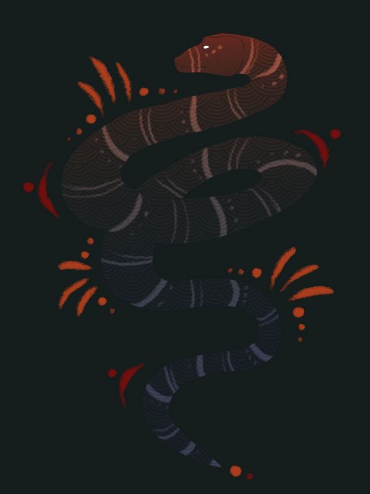 Superstitious Snake - Bethany Illustration