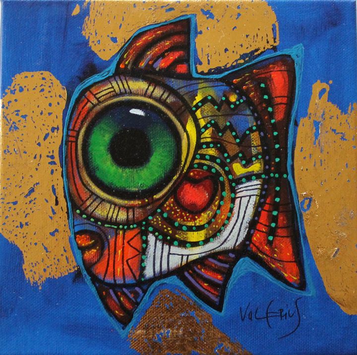 Bright Colors Eye Painting Contemporary Art Canvas Print Large