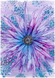 Blue and purple single flower