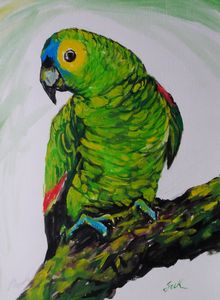 green bird
