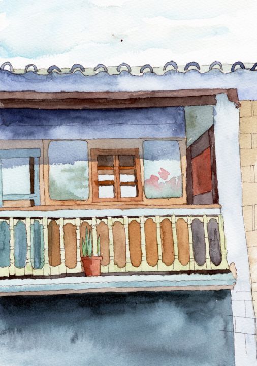 China Porch - Sassaleena.art - Paintings & Prints, Buildings ...