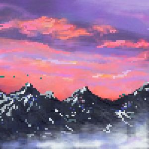 Sunset on the mountains (Pixel art)