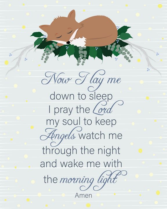 Sleeping baby Fox with prayer - ByChelsea