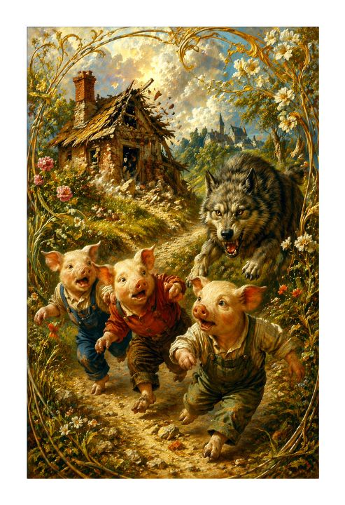 The Three Little Pigs - A Magical Muse Shop - AI Art, Fantasy ...