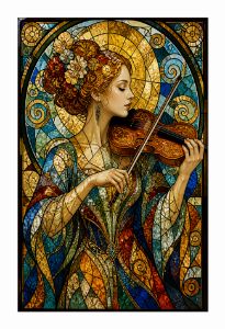 Old violin music. Original oil paint - K.Zadorozhna - Paintings