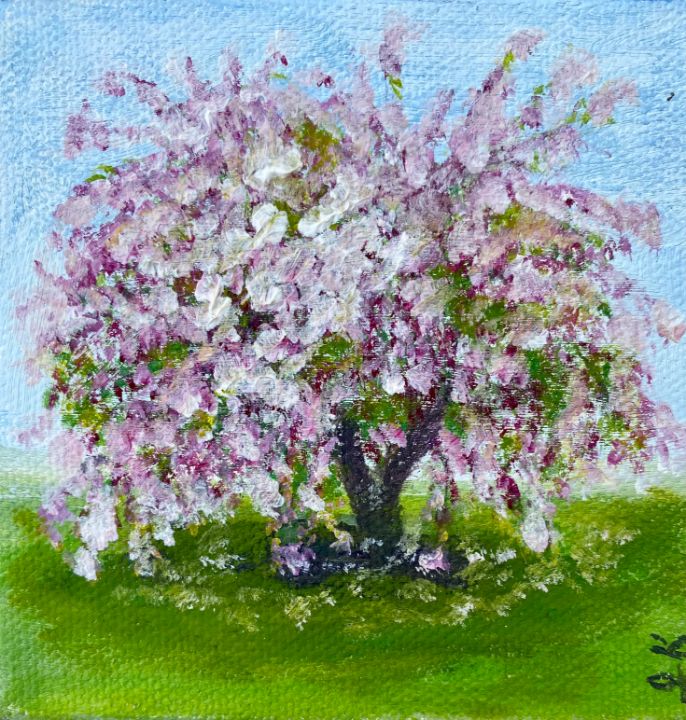 apple blossom branch painting