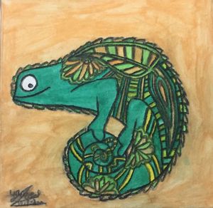 Lizard acrylic painting canvas