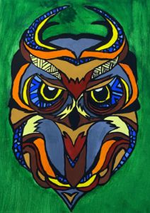 Acrylic painting canvas for owl