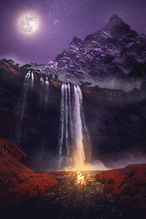 Night Waterfall - EyesRequired